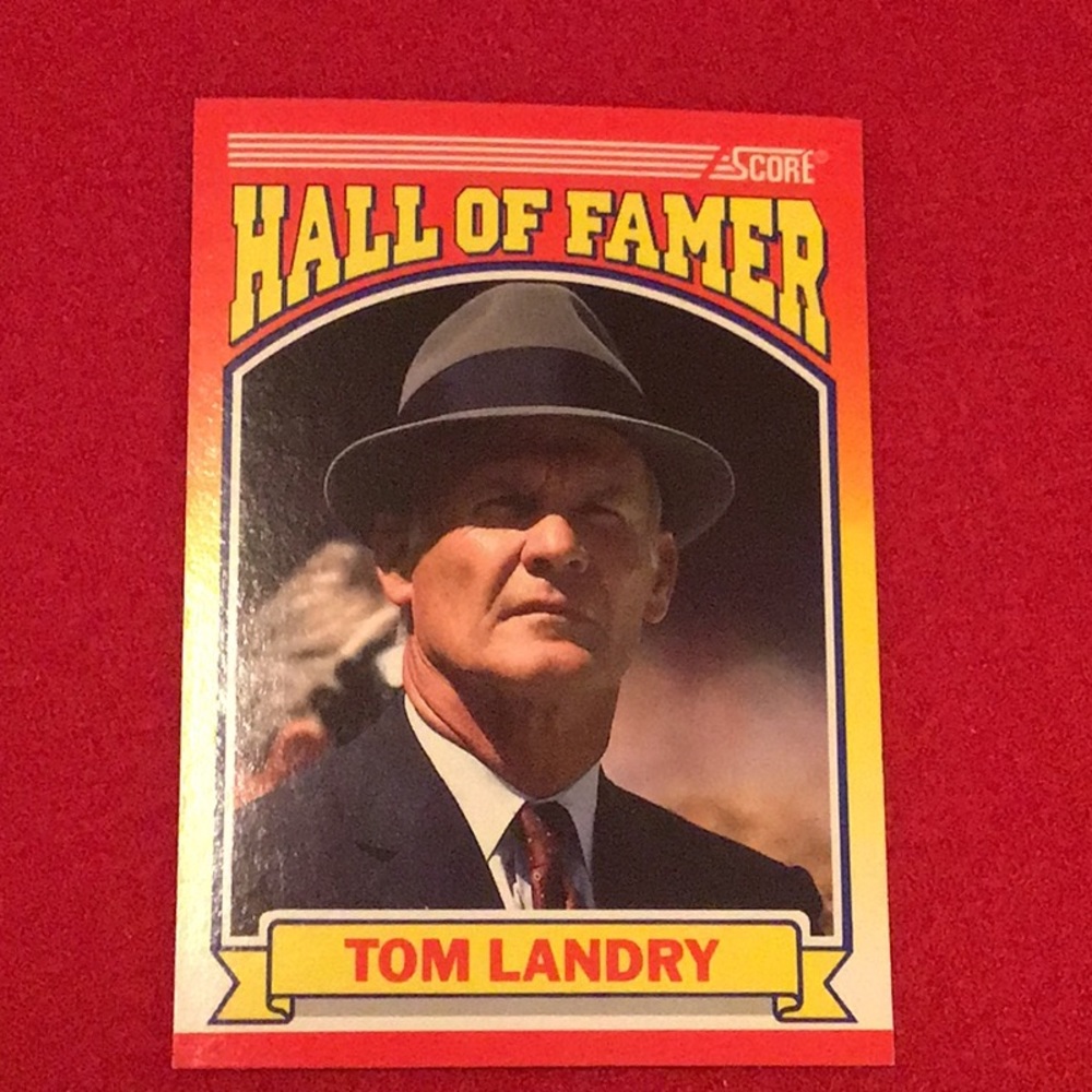 TOM LANDRY, DALLAS COWBOYS COACH, HALL OF FAMER CARD, NFL